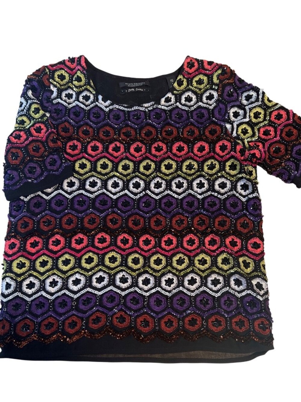 Women's‎ size S small Scotch & Soda maison silk soiree beaded top